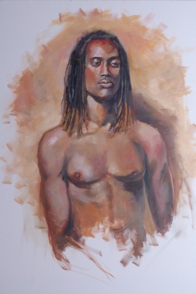 Black Male Nude Upper Torso - Study