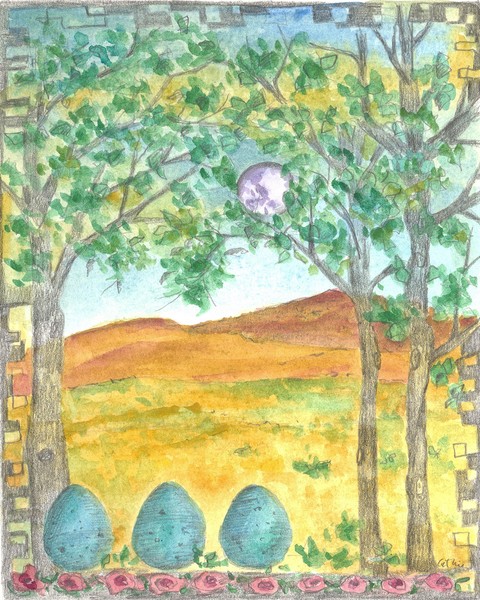Full Moon and Robin Eggs