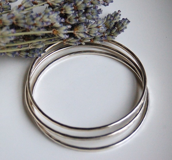 Triple Silver Bangles