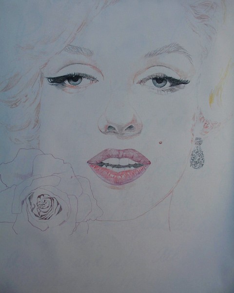 Marilyn With Rose (work in progress)