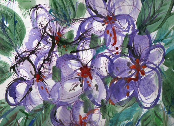 Sad Purple Flowers RIP GAGA CORA