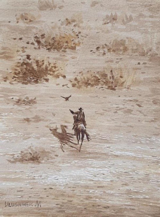 Hunter in the steppe 