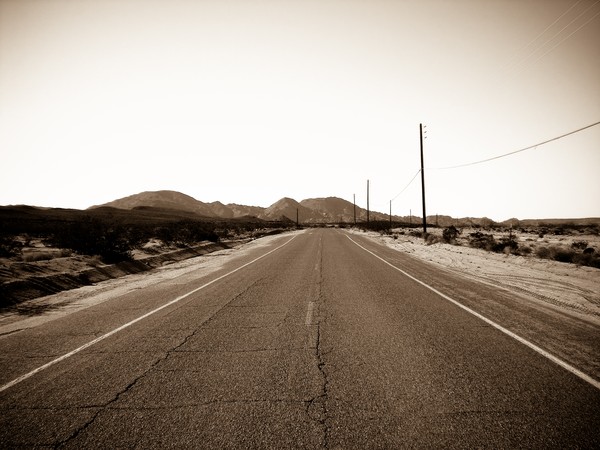 Barren desert road