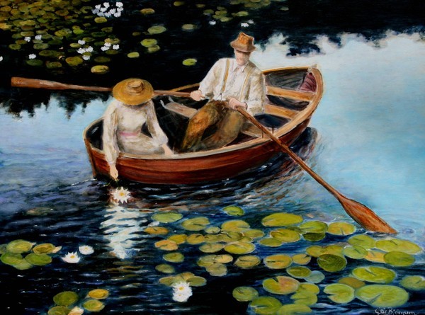 Picking waterlillies    (renewed)