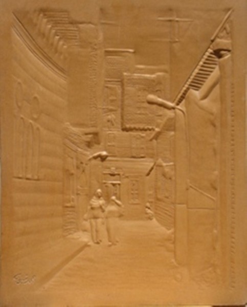 Egyptian Street/MDF wood/55*65*1 cm