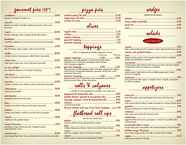 Rraci's Brick Oven Pizza Inside
