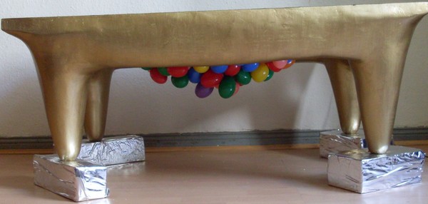 Willi Bambach, Pink Hole with Cable, Switch and Power Plug side view 2009