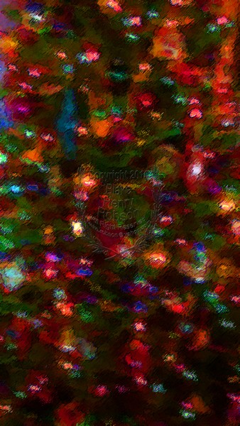 Christmas tree, ornaments, tinsel & colorful light