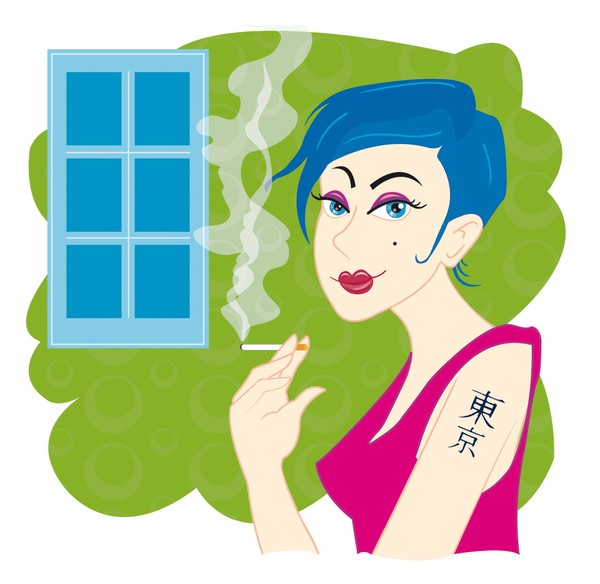 Smoking girl