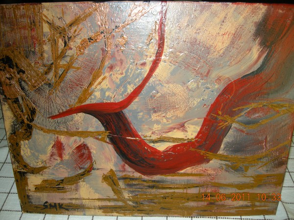 Abstract acrylic on canvas 35x45 cm