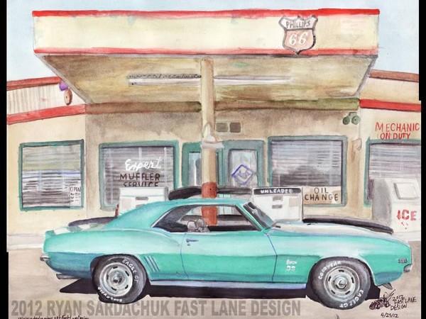 1969 Chevy Camaro Getting Gas