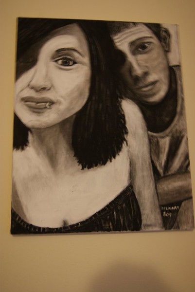Black and white painting I did for mu daughter and boyfriend