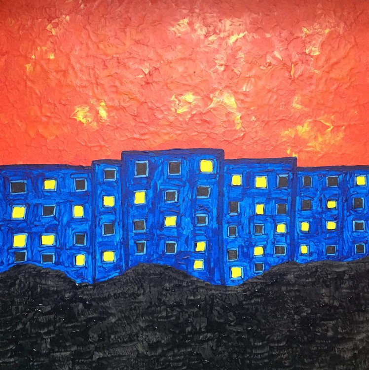 Sunset over the city