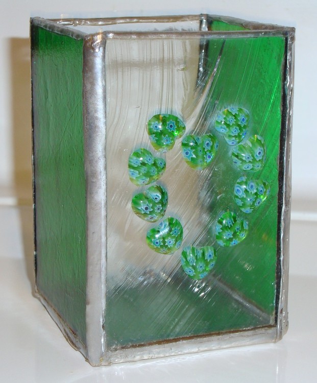 stained glass container 1 SOLD