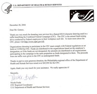 Donated  drawing for charity....the letter they wrote me