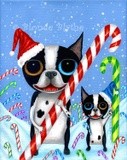 A Boston Terrier Candy Cane Christmas