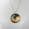 SOLD) Summer In Italy Necklace Snow Porcelain Lustre gold, platinum by Gomolka Art Studio line 