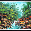 Wood creek mountains aceo painting