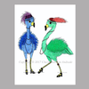 Fiona & Fergie Flamingo Flappers Whimsical Illustration