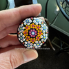 Itty Bitty Flower Mandala Dot Art River Stone