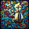 Colorful Sailing Ship at Sea