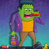 Halloween Monster Eating Candy Bar