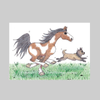 Whimsical Paint Horse & Terrier 