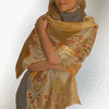 Silk scarf hand painted -Flowers dance. For women