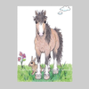 Whimsical Rabbit and Clydesdale Horse 