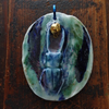 Women's American Fashion jewellery .Pendant  Ceramic ,Porcelain ,Gold  Lustre. Gomolka Art 
