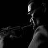 Jazz musician playing trumpet