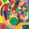Geometric Dance - Original Acrylic Painting by Mary G.