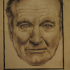 Robin Williams by Frankie King 10' x 11' black & white pencil sketch