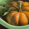 ACEO - Orange Pumpkin in Green Bowl