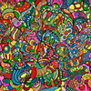 (sold)  beautiful colorful abstract LOVE, linen stretched canvas, 55*46*2cm, 2020