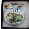  Sculpture  Necklace Ceramic ,Pottery , Porcelain Lustre gold, platinum by Gomolka Art Studio line E