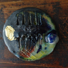 Women's American Fashion jewellery .Pendant  Ceramic ,Porcelain ,Gold  Lustre. Gomolka Art 