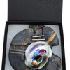 Sculpture  Necklace Ceramic ,Pottery , Porcelain Lustre gold, platinum by Gomolka Art Studio line E