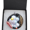 Sculpture  Necklace Ceramic ,Pottery , Porcelain Lustre gold, platinum by Gomolka Art Studio line E