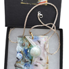 Sculpture  Necklace Ceramic ,Pottery , Porcelain Lustre gold, platinum by Gomolka Art Studio line ET