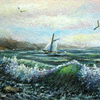 Sailing aceo painting