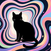 Cat in a Psychedelic Swirl