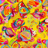 Captivating Subconscious Abstract Art by Veera Zukova, cute yellow floral abstract
