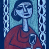 lady with glass