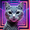 Futuristic Neon Cat