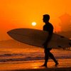 Lone Surfer 44 sunset