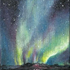 Polar lights oil painting