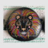 Colorful Lion Dot Art River Stone