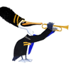 Trumpet playing pelican