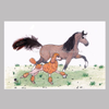 Hackney Pony & Apricot Poodle Whimsical Illustration